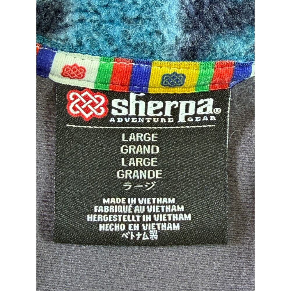 Sherpa Adventure Gear Women's Large Blue Black Hooded Zip Front Fleece Jacket - Picture 3 of 10